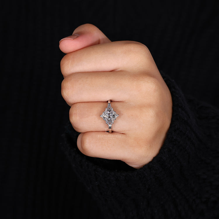 Customise ring using white gold engagement ring.

