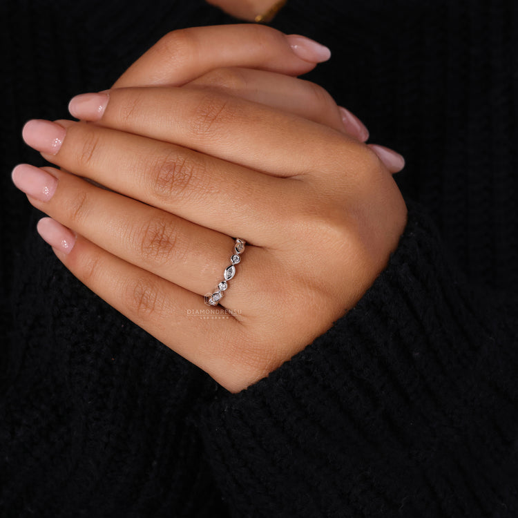 Lab grown diamond wedding band.