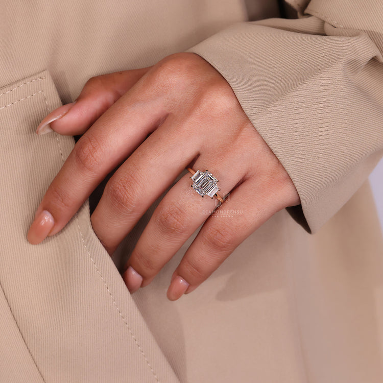 Cathedral setting ring in 4 claw prong setting.
