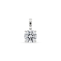 925 Silver Round Cut Moissanite Pendant In Basket Setting