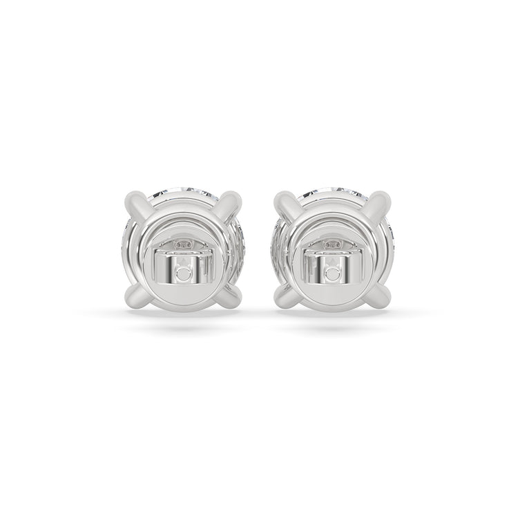 5 MM Round Moissanite Stud Earrings - Silver