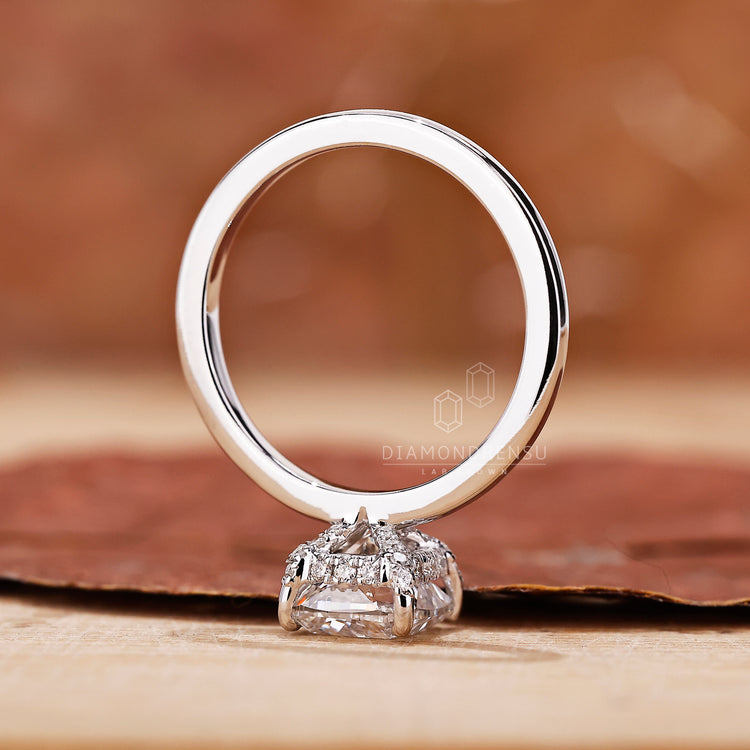 solitaire engagement ring with cushion cut diamond.
