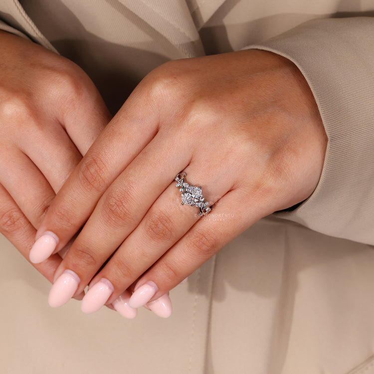 IGI certified nature inspired engagement ring.
