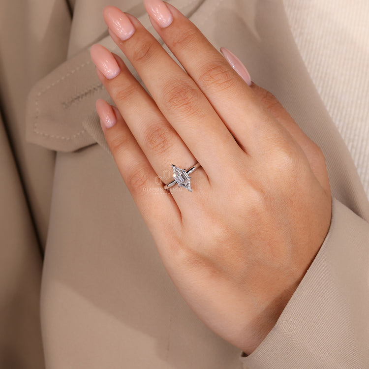 IGI certified white gold engagement ring is available.
