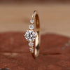 5 stone diamond ring in yellow gold band.
