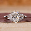 Oval cut engagement ring in white gold ring.
