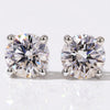 2 TCW Round Lab-Grown Diamond Stud Earrings - 18k White Gold