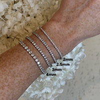 3.0 MM Round Brilliant Cut Moissanite Wedding Tennis Bracelet