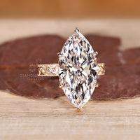 Custom diamond ring with vintage art deco design.