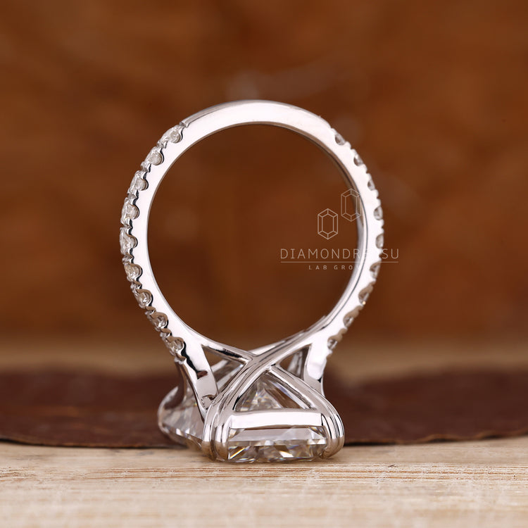 Radiant cut diamond ring available in every metal.