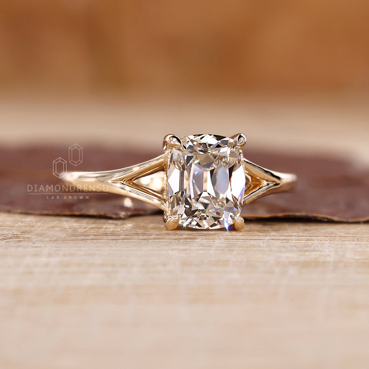 4 claw prong setting added to split shank ring.
