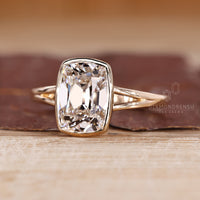 IGI certified Cushion Old European Cut diamond ring.
