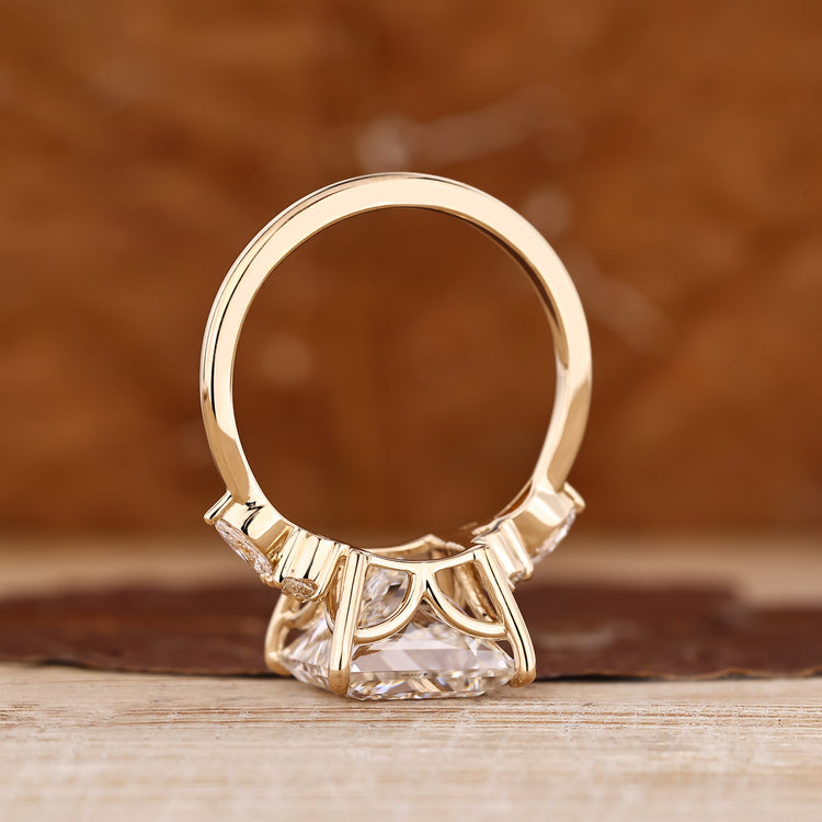 IGI certified Princess Cut Diamond Ring elegant design.
