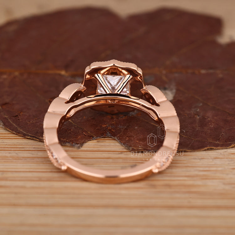IGI certified Princess Cut Diamond Ring classic design.
