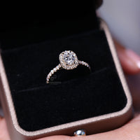 Oval Cut Diamond Engagement Ring with pave band design.
