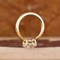 Classic oval lab grown diamond solitaire ring with soft curve band