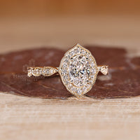 Oval Cut Diamond Ring elegant pave band design.
