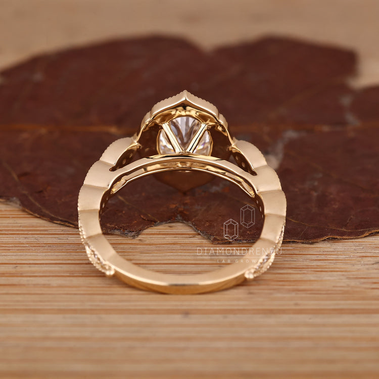 Oval Cut Diamond Ring refined cathedral setting.