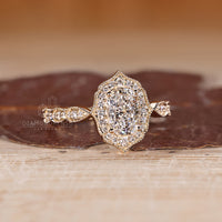 Cushion Cut Diamond Ring elegant pave band design.
