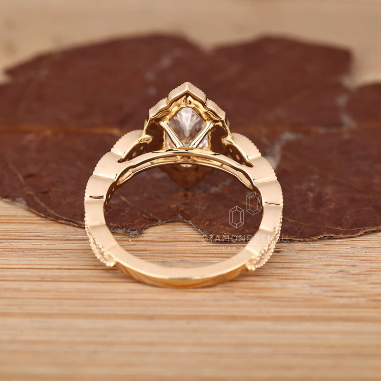 Dutch Marquise Diamond Ring classic cathedral design.