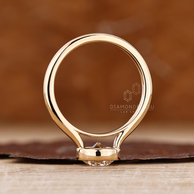 Handmade Round Old European Cut Lab Grown Diamond ring.

