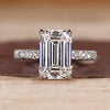 Emerald Cut Lab-Grown Diamond Pavé Ring 5 - 8 CT