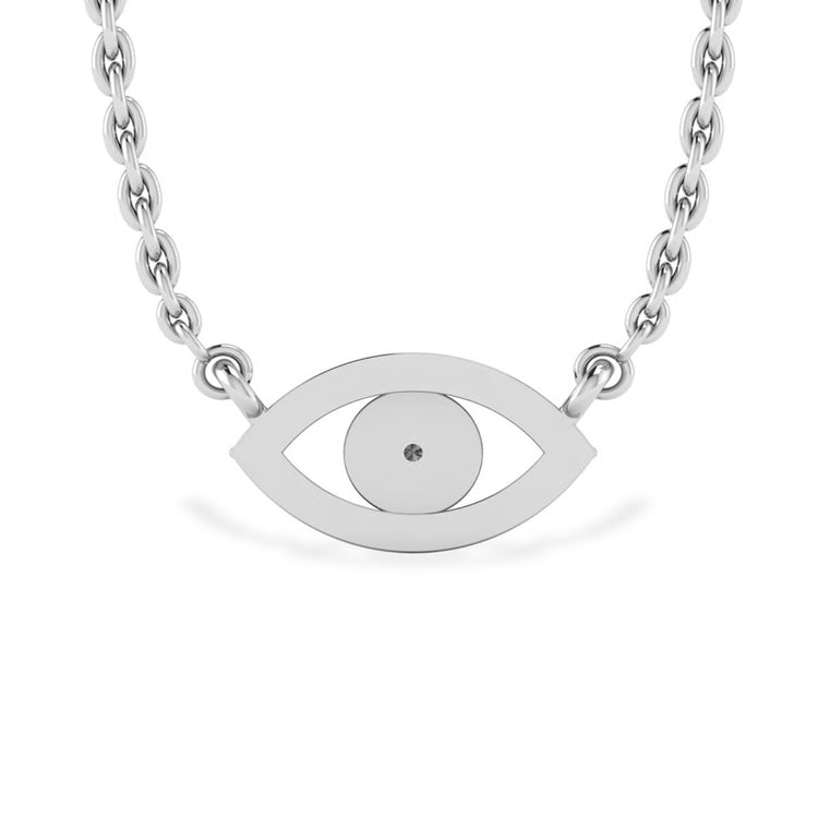 Evil Eye Lab-Grown Diamond + Solid Gold Pendant Necklace