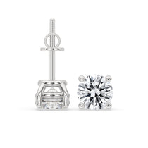 925 Silver Stud Earring Studded With 5 MM Round Cut Moissanite