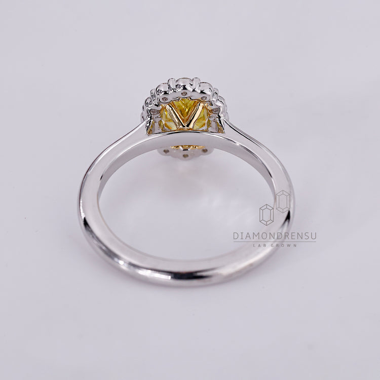White gold halo diamond engagement ring.
