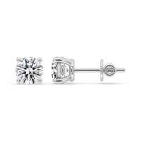 5 MM Round Moissanite Stud Earrings - Silver