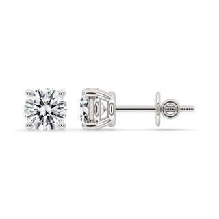 5 MM Round Moissanite Stud Earrings - Silver