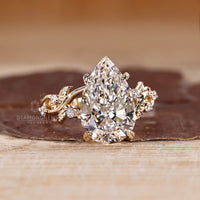Pear Cut Diamond Ring with twisted shank design.
