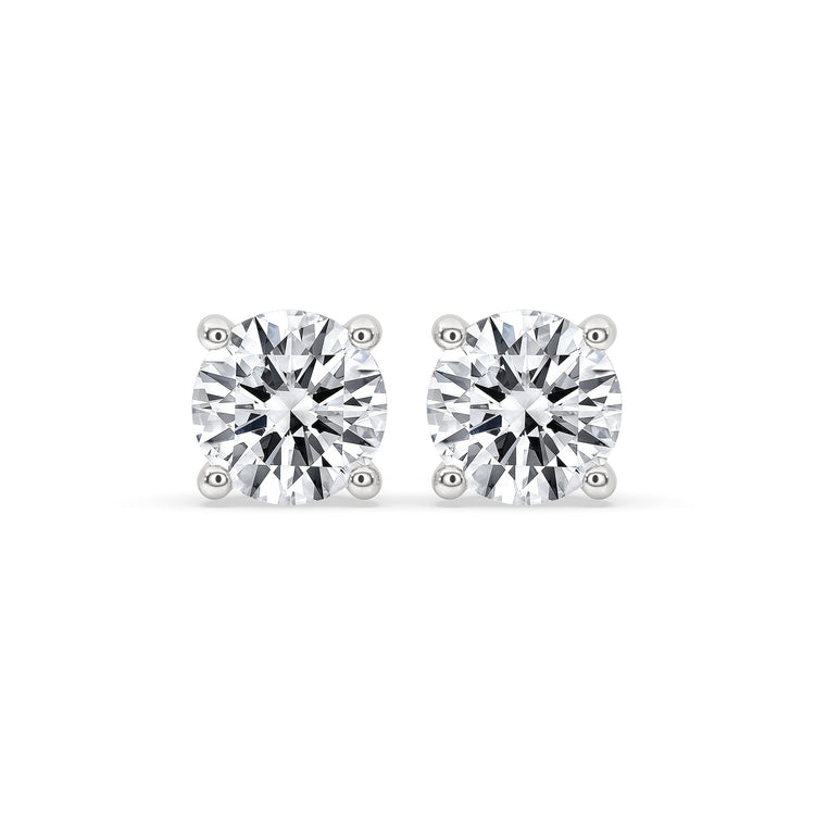 5 MM Round Moissanite Stud Earrings - Silver