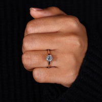 Solitaire diamond ring set in 6 prong ring setting.
