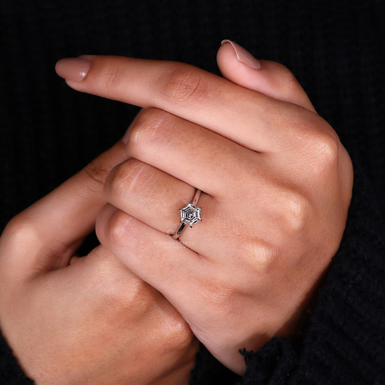 Handmade ring made from white gold ring.
