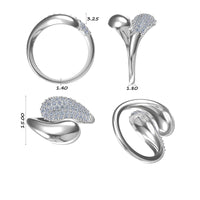 Lab-Grown Diamond Curvy Teardrop Open Band
