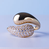 Lab-Grown Diamond Curvy Teardrop Open Band