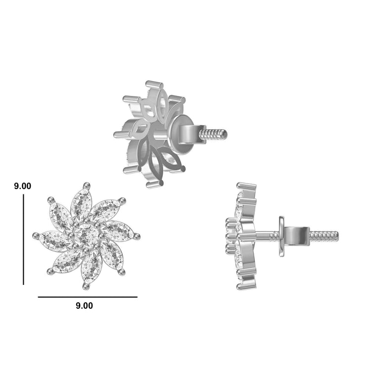 Pinwheel Lab-Grown Diamond Stud + Solid Gold Earrings