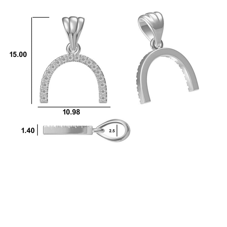 Semi-Circle Lab-Grown Diamond + Solid Gold Pendant Necklace