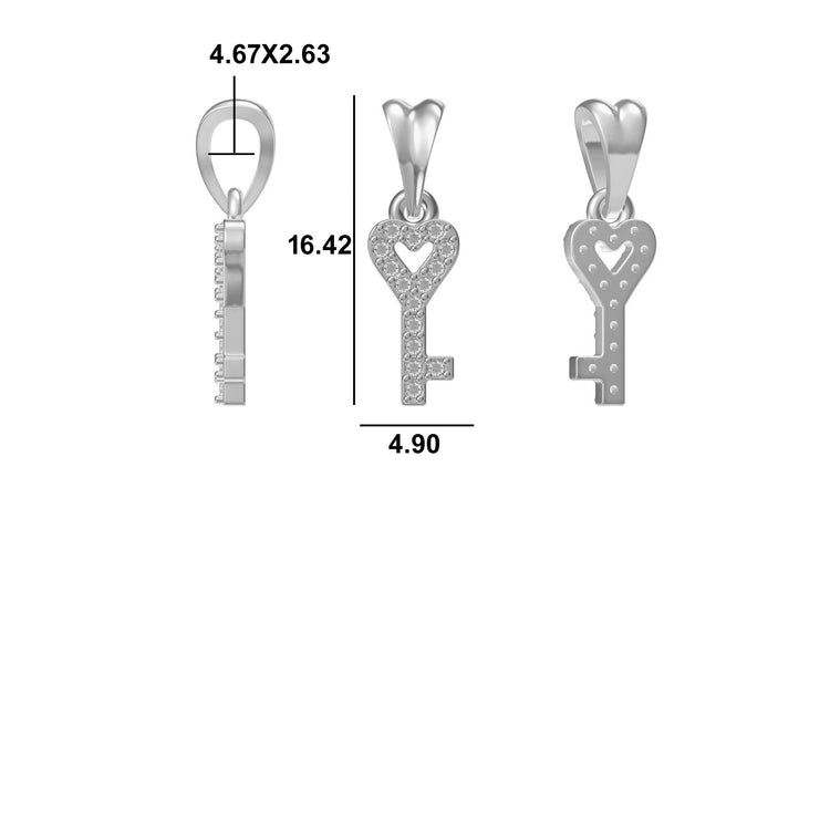 Love is The Key Lab-Grown Diamond + Solid Gold Pendant Necklace