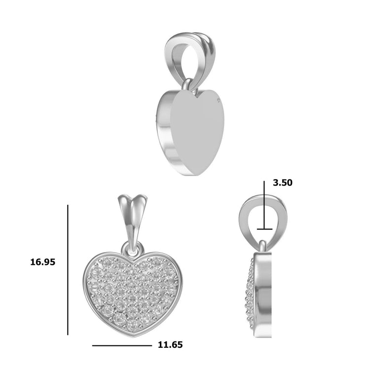 Chubby Heart Lab-Grown Diamond + Solid Gold Pendant Necklace