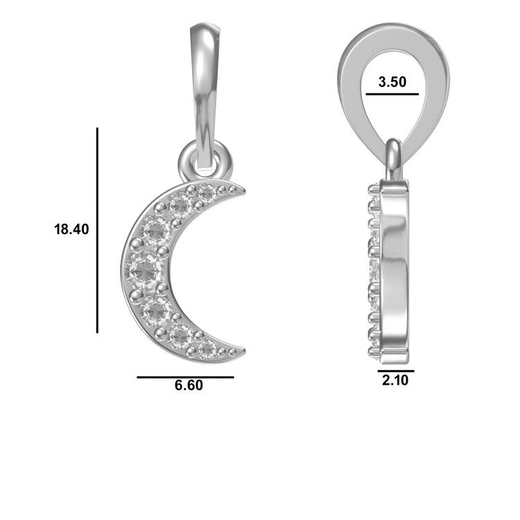 Crescent Moon Lab-Grown Diamond + Solid Gold Pendant Necklace