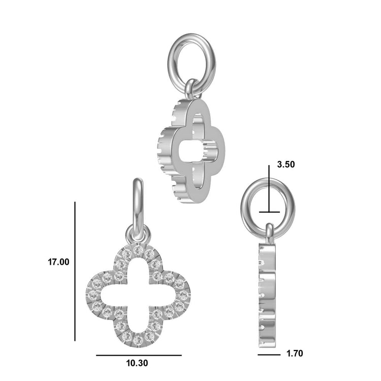 4 Leaf Open Clover Lab-Grown Diamond + Solid Gold Pendant Necklace