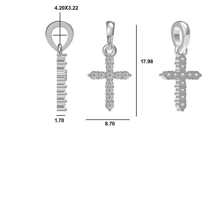 Cross Lab-Grown Diamond + Solid Gold Pendant Necklace