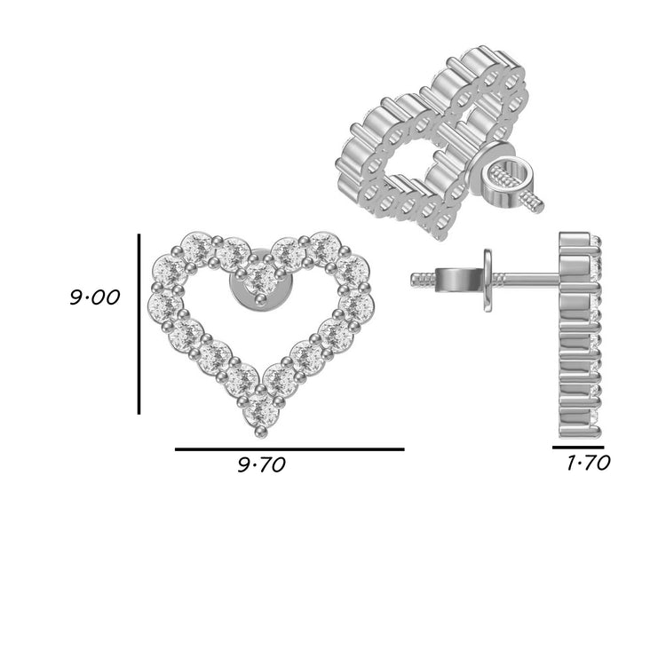 Open Heart Lab-Grown Diamond Stud + Solid Gold Earrings