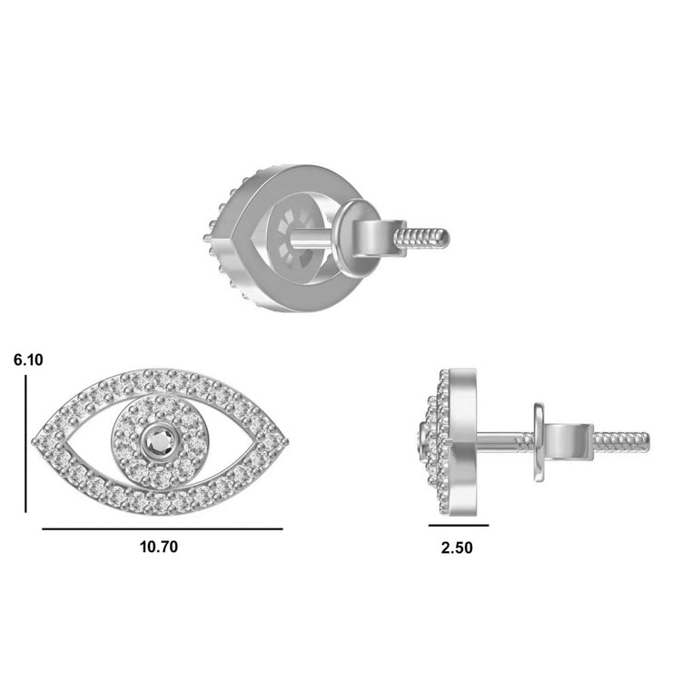 Evil Eye Lab-Grown Diamond Stud + Solid Gold Earrings