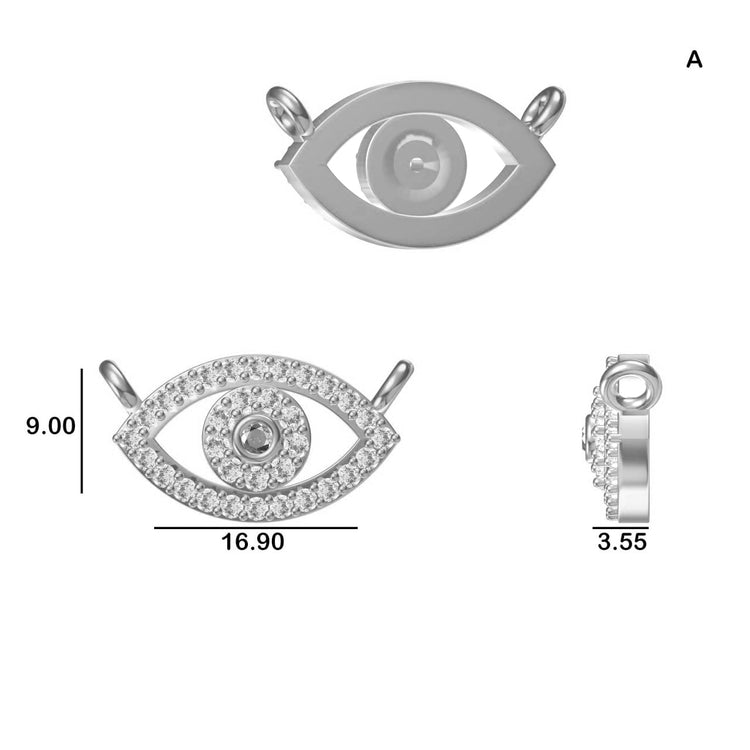 Evil Eye Lab-Grown Diamond + Solid Gold Pendant Necklace