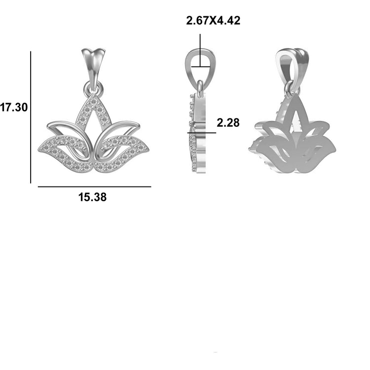 Lotus Lab-Grown Diamond + Solid Gold Pendant Necklace