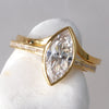 Elegant Marquise Bezel Engagement Ring – Pave Accents ENGAGEMENT RING ONLY