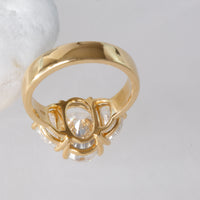 Oval Lab-Grown Diamond Half Moon Wide Band Ring 4.4 TCW